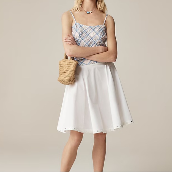 J. Crew Dresses & Skirts - J. Crew Circle skirt with mirror embellishments White‎ Large